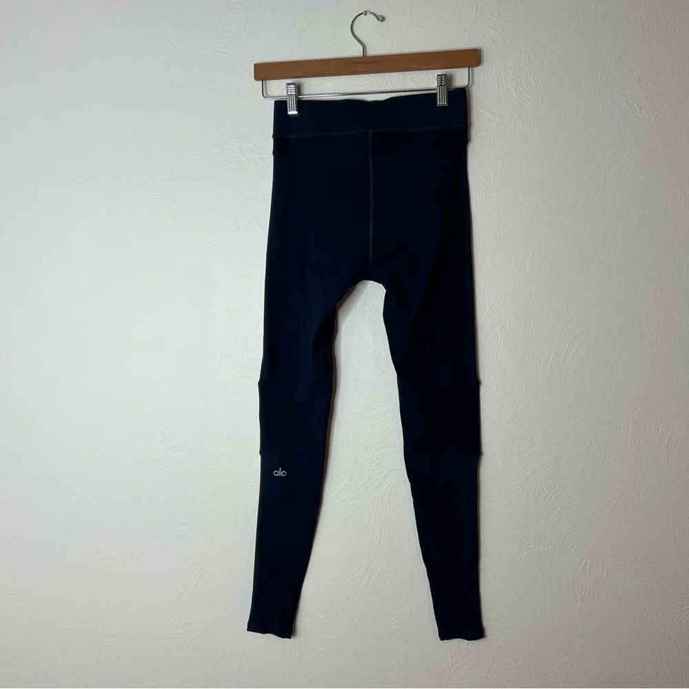 Alo Yoga Alosoft Head Start Legging Navy Blue High Waist Performance Wear Size S - Picture 4 of 10